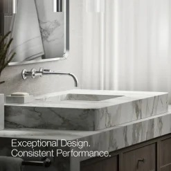 Wall-mount bathroom sink faucet trim with Lever handles, 1.2 gpm