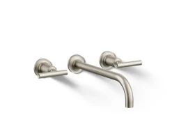 Wall-mount bathroom sink faucet trim with Lever handles, 1.2 gpm