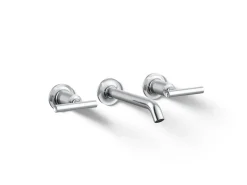 Wall-mount bathroom sink faucet trim with Lever handles, 1.2 gpm