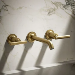 Wall-mount bathroom sink faucet trim with Lever handles, 1.2 gpm