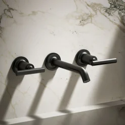 Wall-mount bathroom sink faucet trim with Lever handles, 1.2 gpm