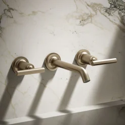Wall-mount bathroom sink faucet trim with Lever handles, 1.2 gpm