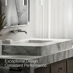 Wall-mount bathroom sink faucet trim with Lever handles, 1.2 gpm