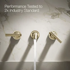 Wall-mount bathroom sink faucet trim with Lever handles, 1.2 gpm