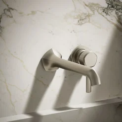 Wall-mount bathroom sink faucet spout with Straight design, 1.2 gpm