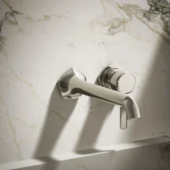Wall-mount bathroom sink faucet spout with Straight design, 1.2 gpm