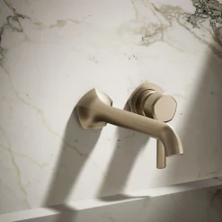 Wall-mount bathroom sink faucet spout with Straight design, 1.2 gpm