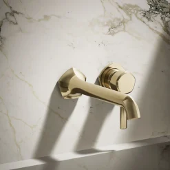 Wall-mount bathroom sink faucet spout with Straight design, 1.2 gpm
