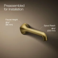 Wall-mount bathroom sink faucet spout with Straight design, 1.2 gpm