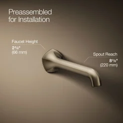 Wall-mount bathroom sink faucet spout with Straight design, 1.2 gpm