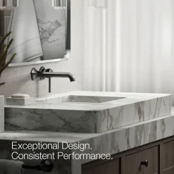 Wall-mount bathroom sink faucet spout with Straight design, 1.2 gpm