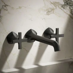 Wall-mount bathroom sink faucet Cross handle trim, 1.2 gpm