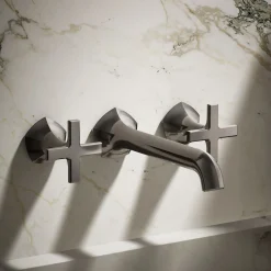 Wall-mount bathroom sink faucet Cross handle trim, 1.2 gpm