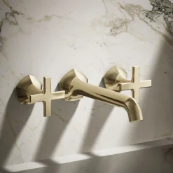 Wall-mount bathroom sink faucet Cross handle trim, 1.2 gpm