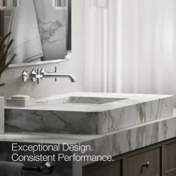 Wall-mount bathroom sink faucet Cross handle trim, 1.2 gpm