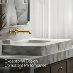 Wall-mount bathroom sink faucet Cross handle trim, 1.2 gpm