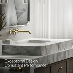 Wall-mount bathroom sink faucet Cross handle trim, 1.2 gpm