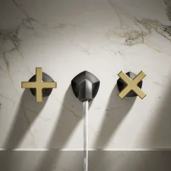 Wall-mount bathroom sink faucet Cross handle trim, 1.2 gpm