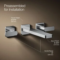 Wall-mount bathroom sink faucet trim, 1.2 gpm