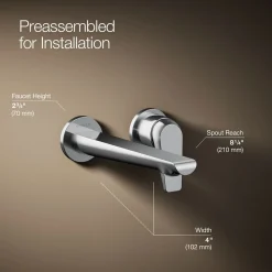 Wall-mount bathroom sink faucet, 1.2 gpm