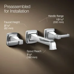 Wall-mount bathroom sink faucet trim, 1.2 gpm