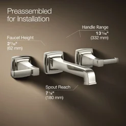Wall-mount bathroom sink faucet trim, 1.2 gpm