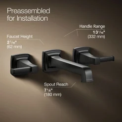 Wall-mount bathroom sink faucet trim, 1.2 gpm