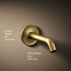 Wall-mount bath spout