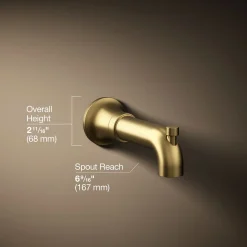 Wall-mount bath spout with diverter
