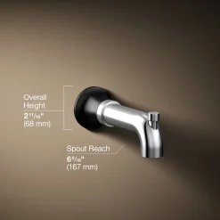 Wall-mount bath spout with diverter