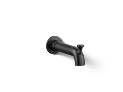 Wall-mount bath spout with diverter