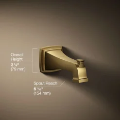 Wall-mount bath spout with diverter