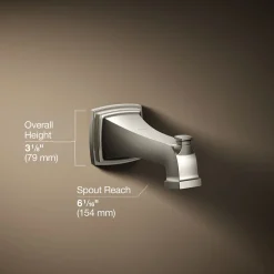 Wall-mount bath spout with diverter