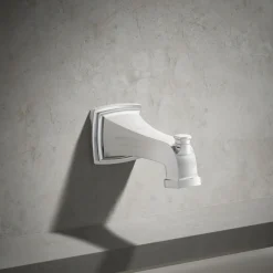 Wall-mount bath spout with diverter