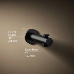 Wall-mount bath spout with diverter