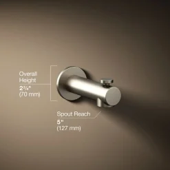 Wall-mount bath spout with diverter