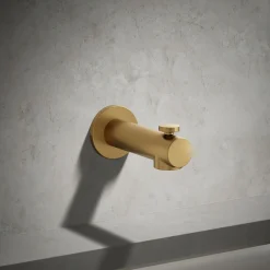 Wall-mount bath spout with diverter