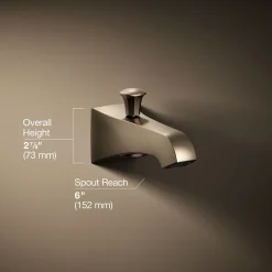 Wall-mount bath spout with diverter