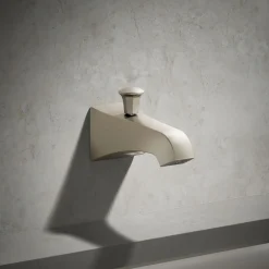 Wall-mount bath spout with diverter