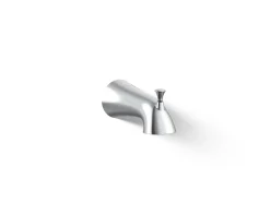 Wall-mount bath spout with diverter