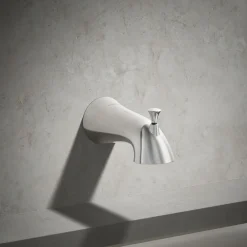 Wall-mount bath spout with diverter