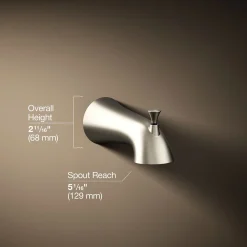 Wall-mount bath spout with diverter