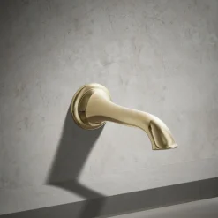 Wall-mount bath spout with flare design