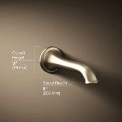 Wall-mount bath spout with flare design