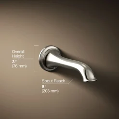 Wall-mount bath spout with flare design