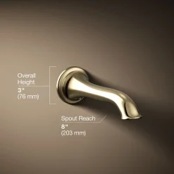 Wall-mount bath spout with flare design