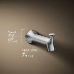 Wall-mount bath spout with Straight design and diverter