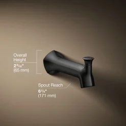 Wall-mount bath spout with Straight design and diverter