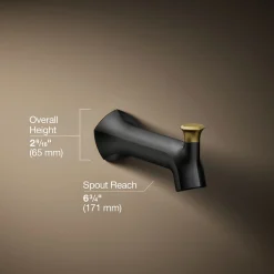 Wall-mount bath spout with Straight design and diverter
