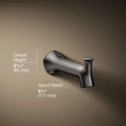Wall-mount bath spout with Straight design and diverter